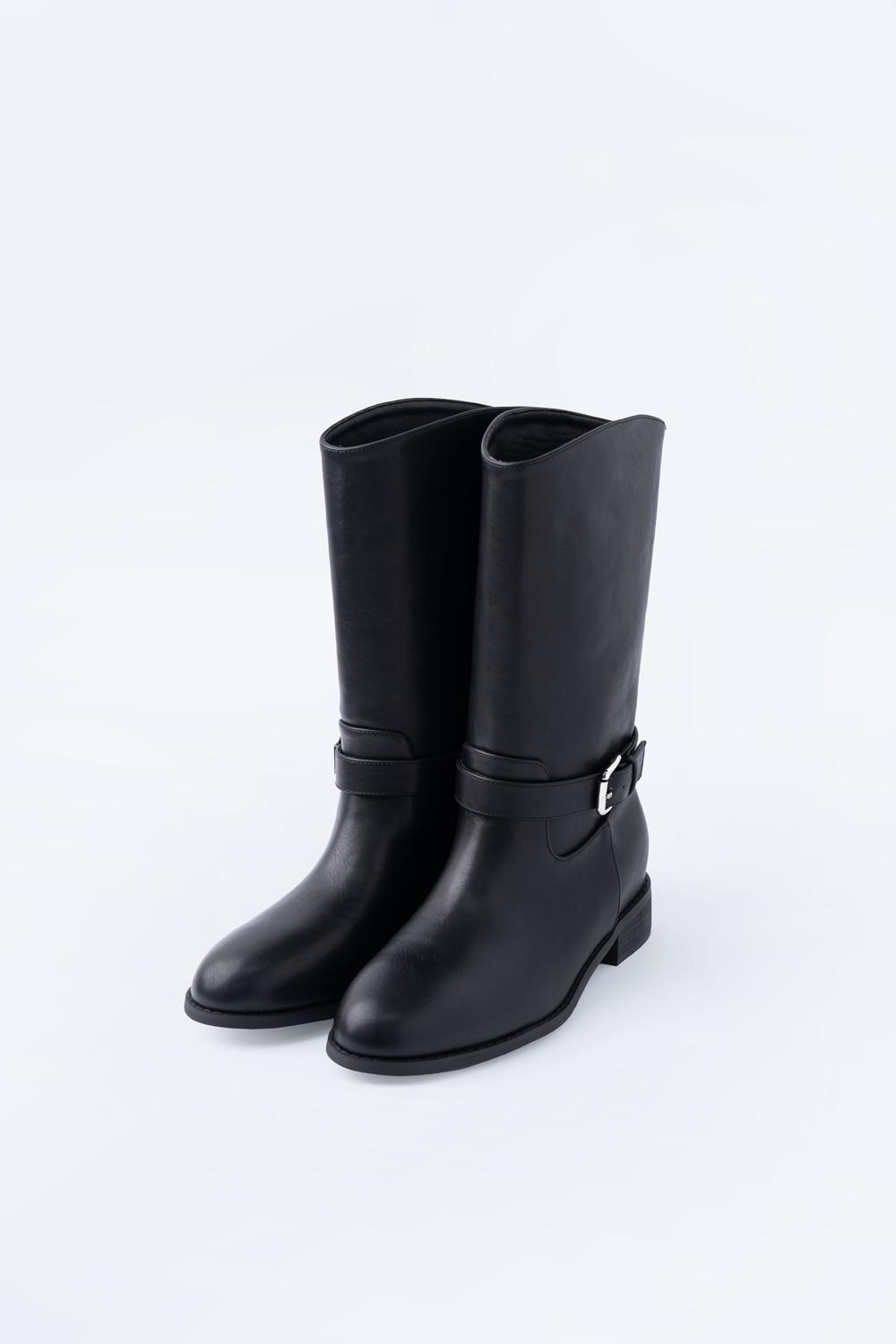 Buckle midi boots_leather black