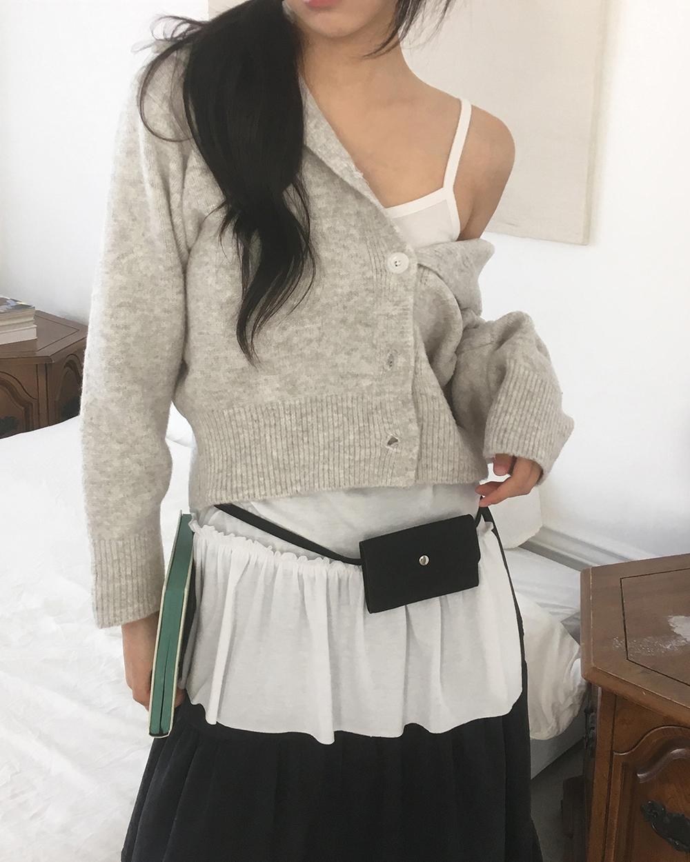 원더원더 쿠린 프릴 셔링 레이어드 트임 나시 원피스