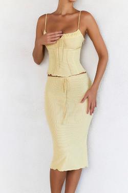 BUTTER MESH KNEE LENGTH SKIRT