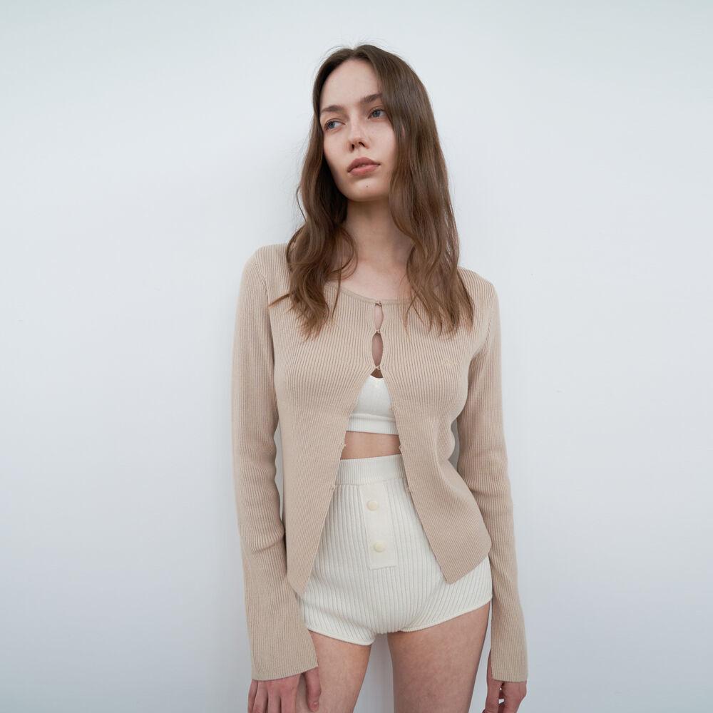HOOK KNIT CARDIGAN BEIGE