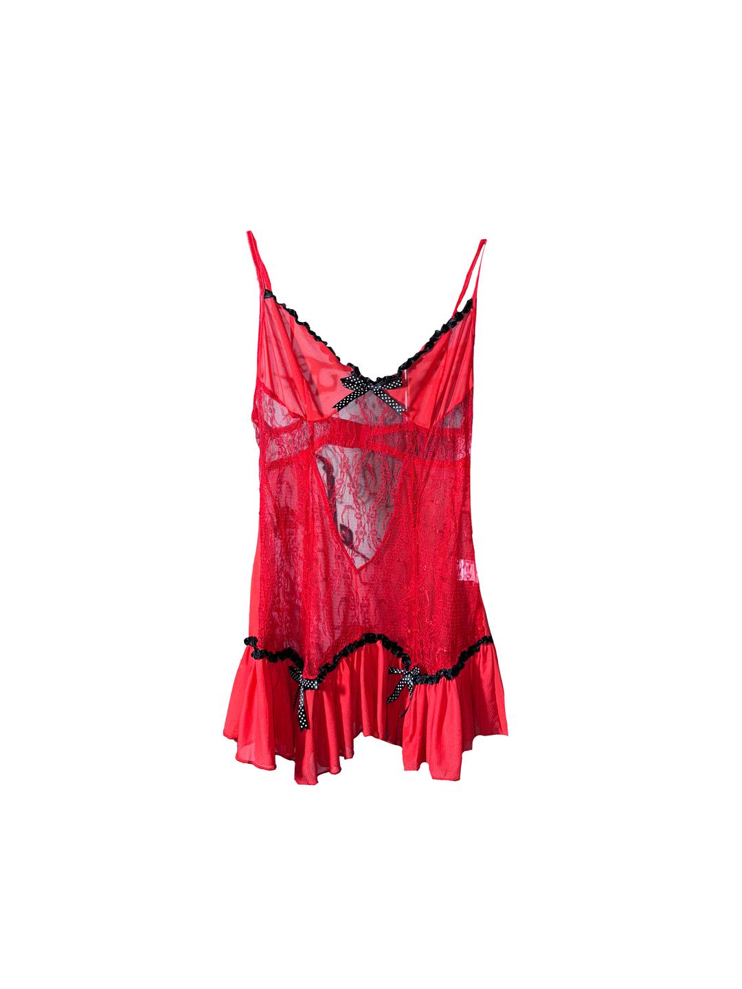 Red Lace Babydoll Dress