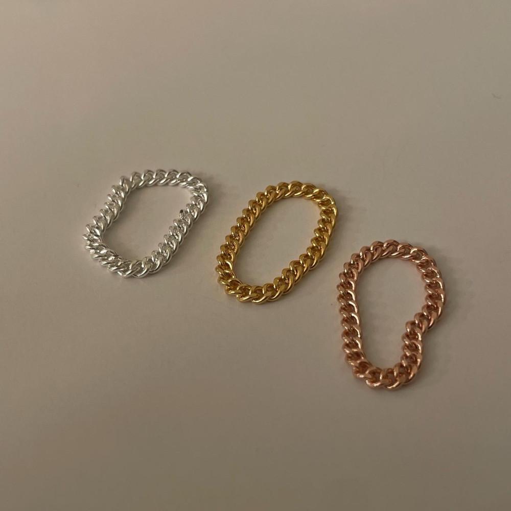 실버925 레조 심플 체인 반지(S,L)