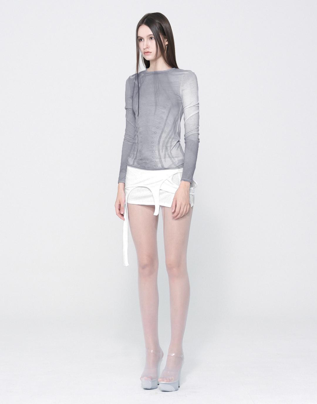Corset graphic top (Gray)