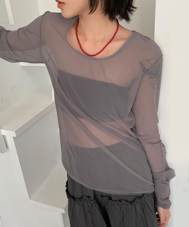 데일리쥬 카리스 메쉬 레이어드 티셔츠