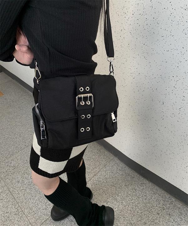 크럭 버클 숄더 크로스 백