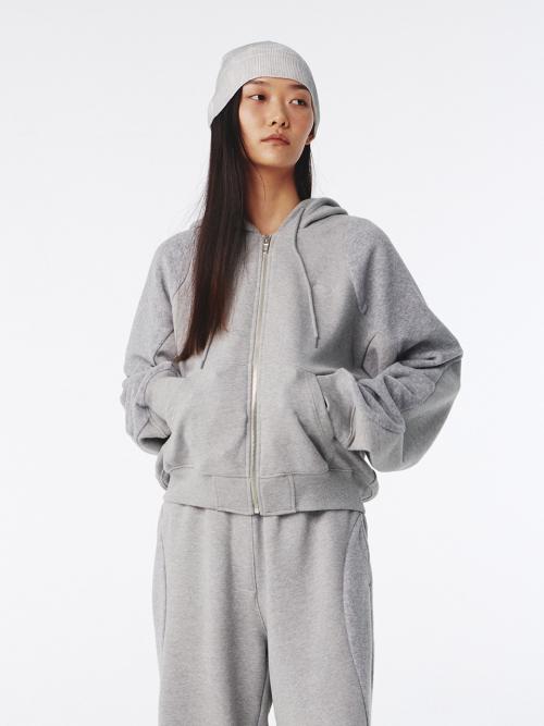 Flow Zip-Up Hoodie Melange Grey