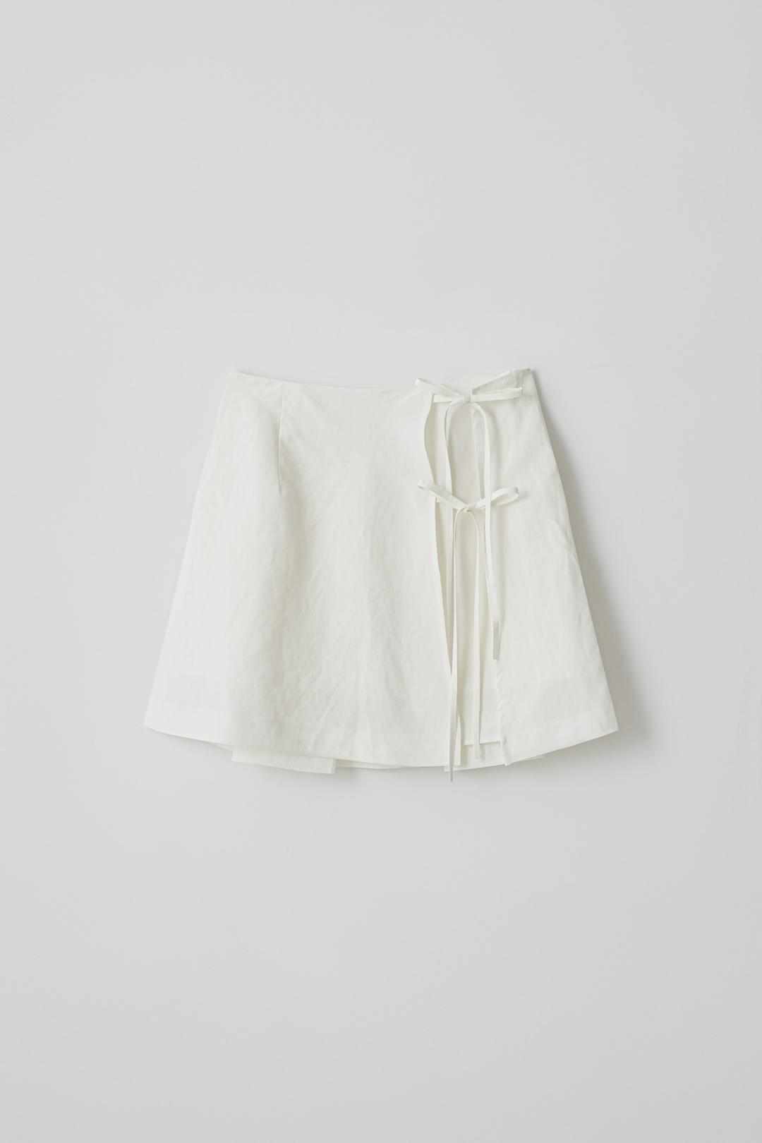 T/T Linen wrap skirt (ivory)