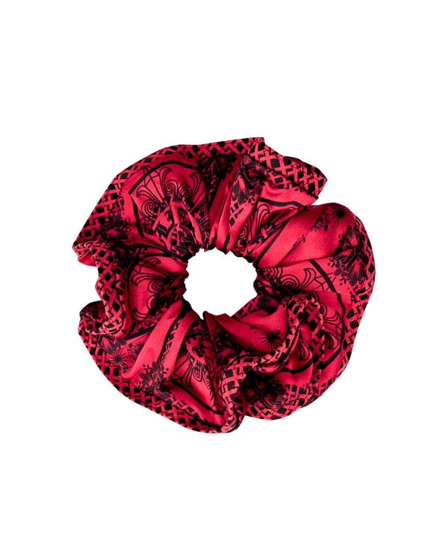 Papillon Shirring Lace Hair Scrunchie : Women's Dark Pink (PA0GXF703DP)