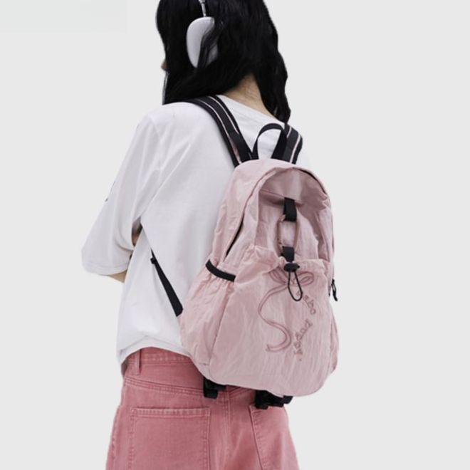 리본 자수 백팩 발레코어 y2k 핑크 키치한 배낭