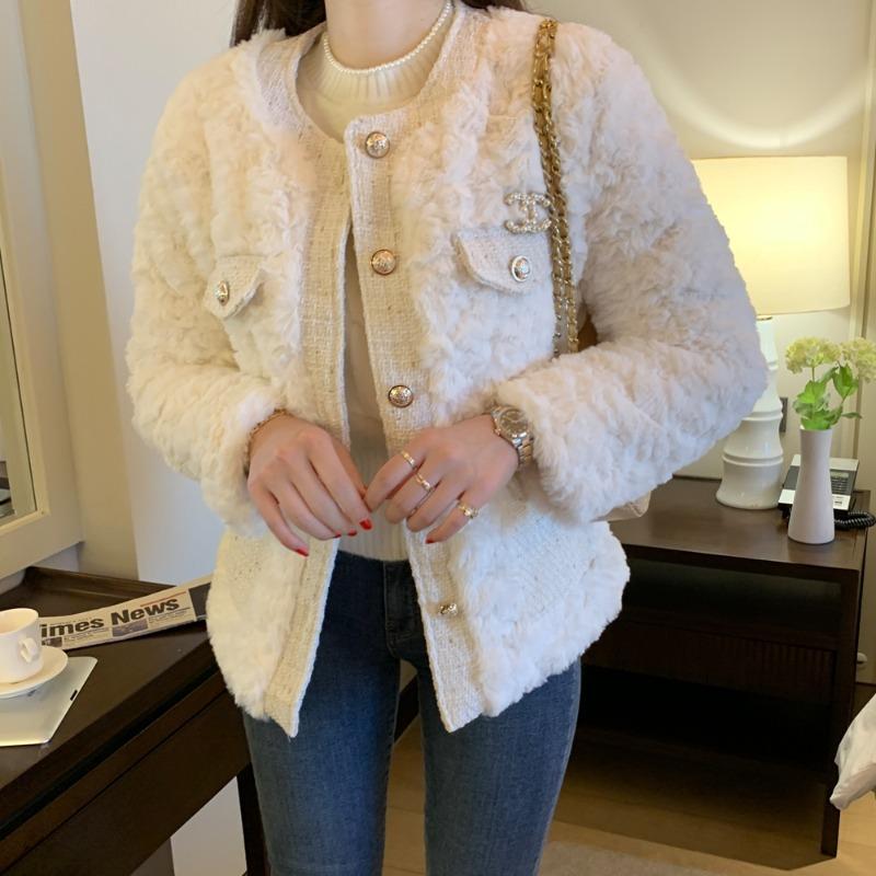솜사탕 러블리 트위드 밍크 자켓(누빔안감)