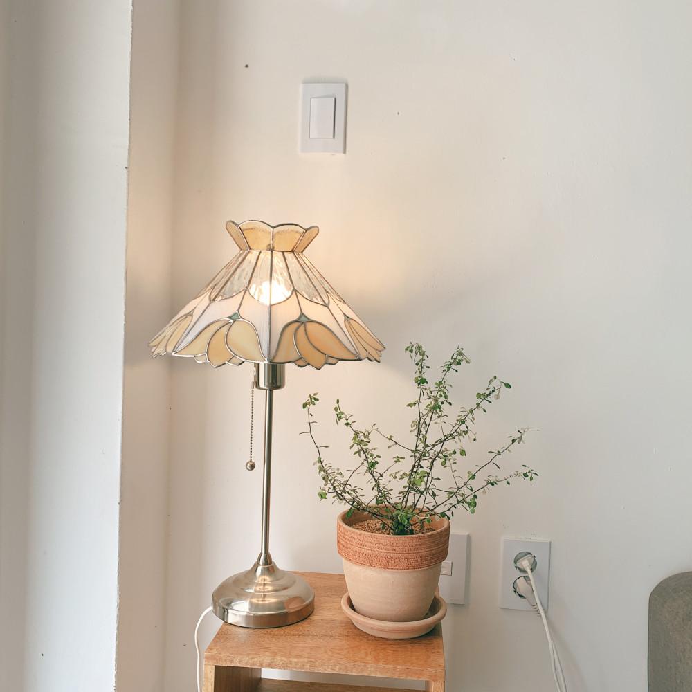 스테인드글라스 조명갓 튤립송이 팔각등 오키페이퍼