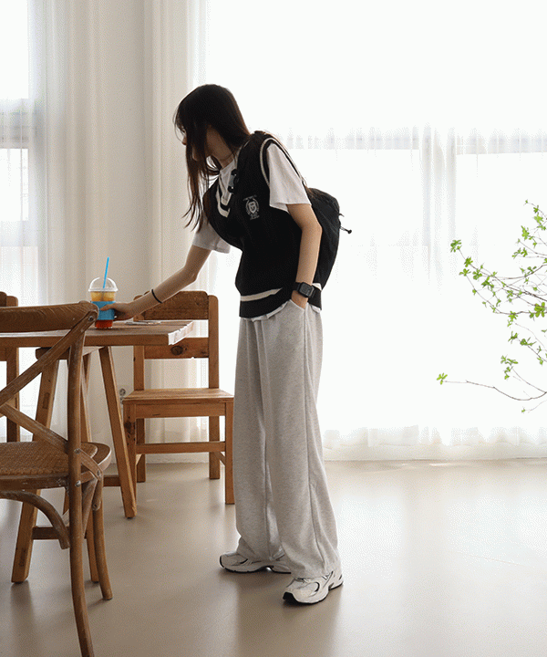 [강력추천💯/키작녀,키큰녀] 스웻 롱 와이드 트레이닝 팬츠 - PT (1+1/3color)