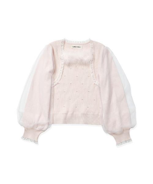 Fairy swan bolero-like ニットトップス