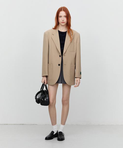 UNISEX OVERSIZED WOOL BLAZER_UDJA5A107_CAMEL BEIGE
