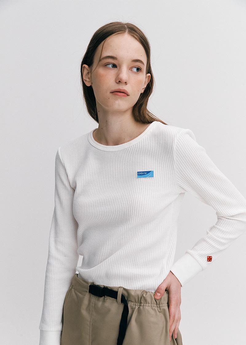 Logo Waffle L/S Tee [Off-White]