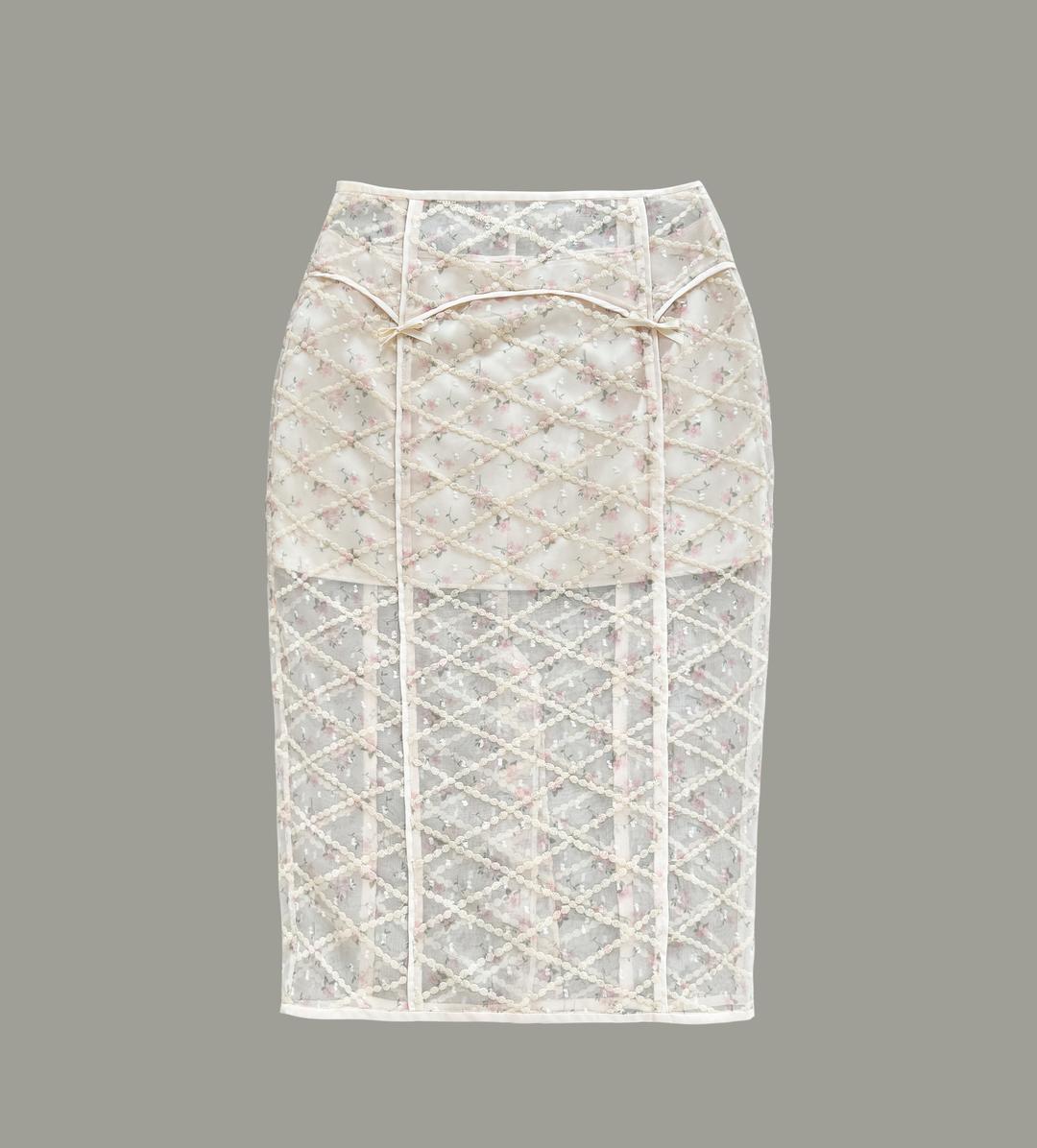 alice ribbon skirt-beige