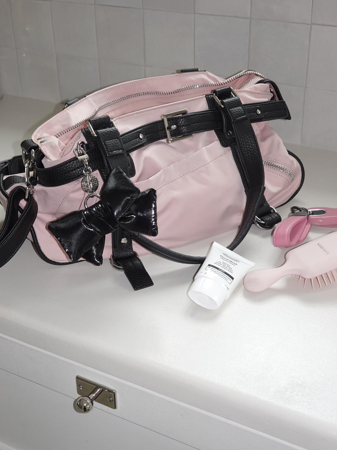 Belted Duffle Bag - Baby Pink