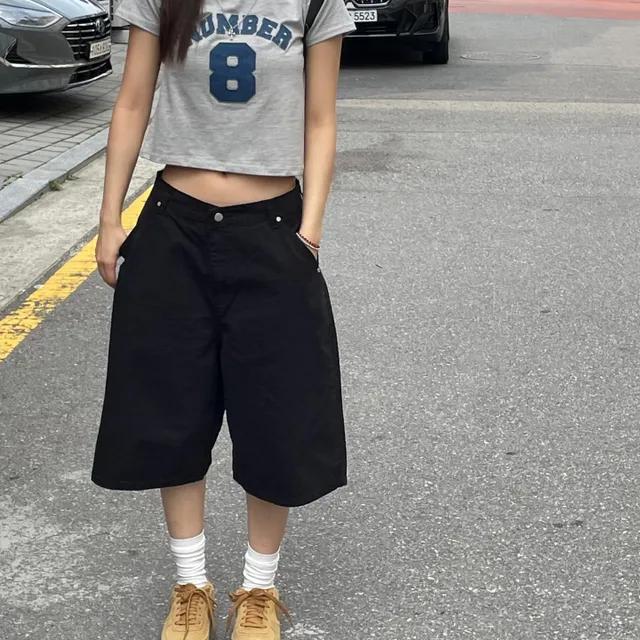 [데일리/추천!]립 블랙 코튼 버뮤다 5부 팬츠