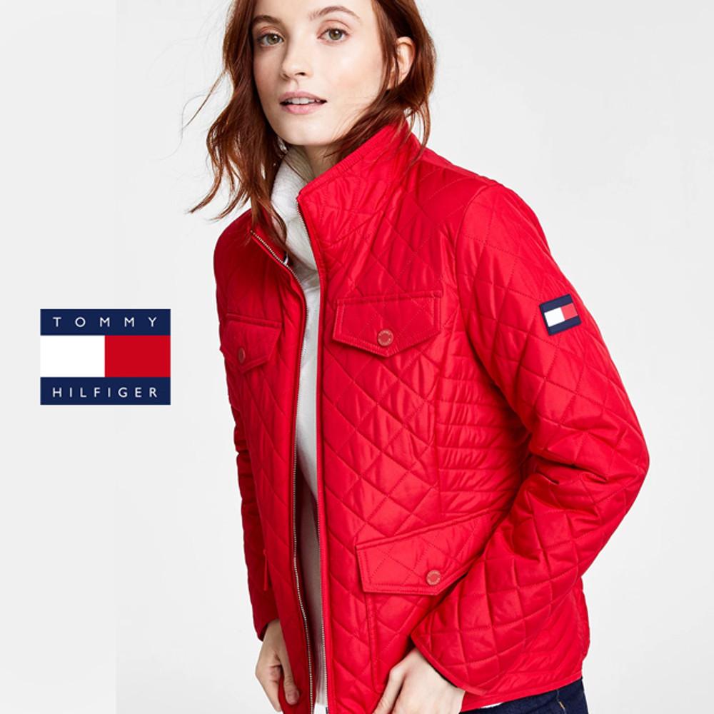 타미힐피거 퀼팅 누빔 자켓 여성 퀼팅 점퍼