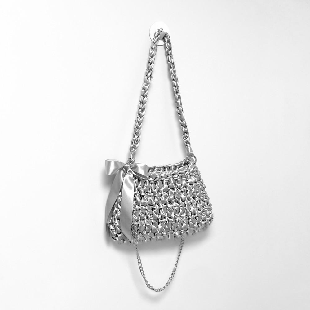 무료배송] 숄더백 새틴 뜨개 가방 호보백 실버백 S,M (56colors)