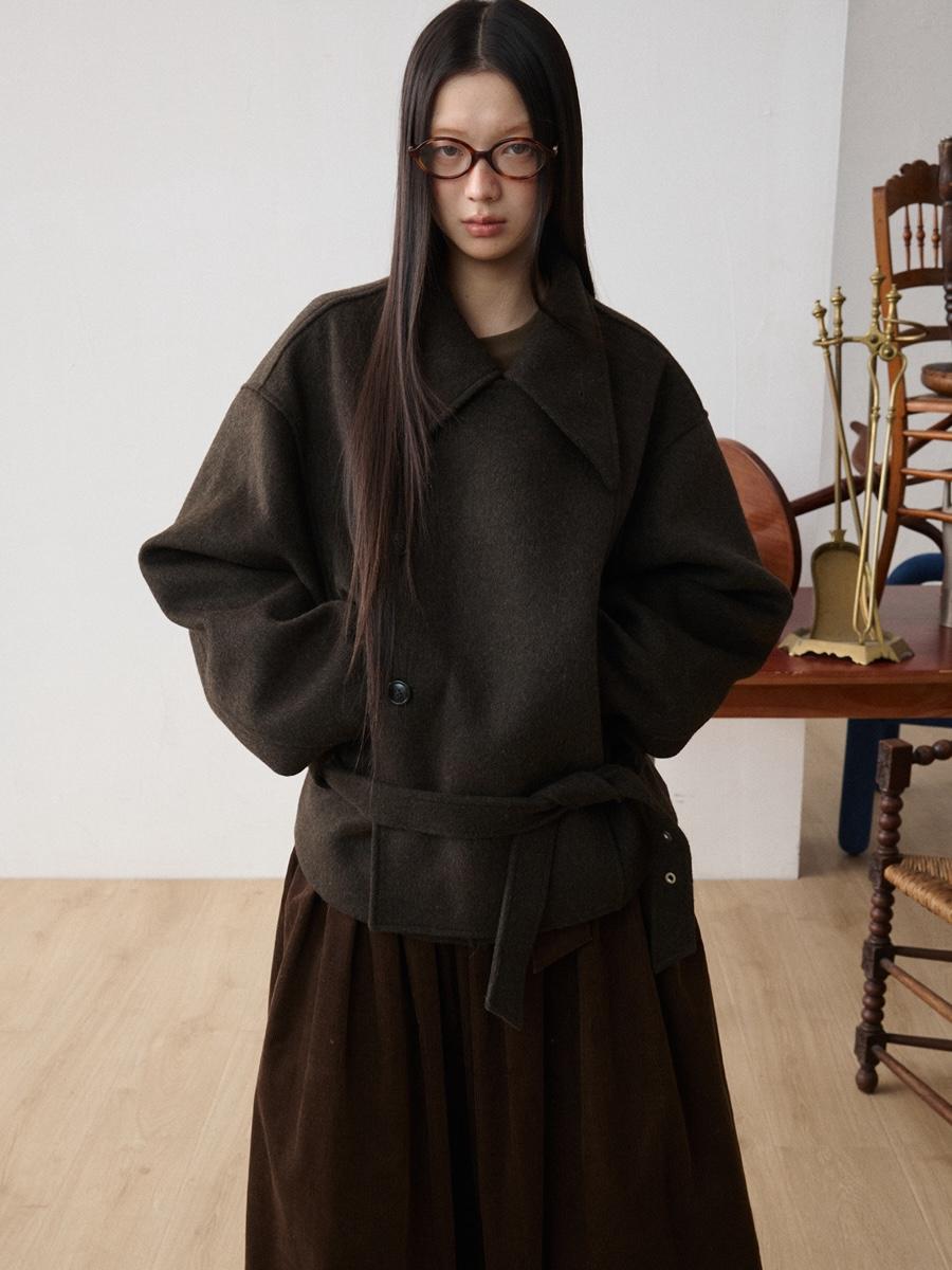 JIKOO Lounge Chat Double Face Wool Coat