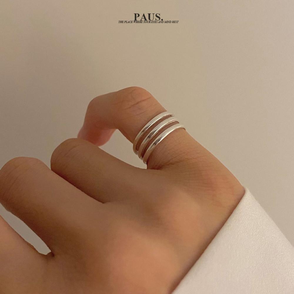 Paus. 실버 925 트리플 라인 애끼 반지 2 colors (토우링 겸용)