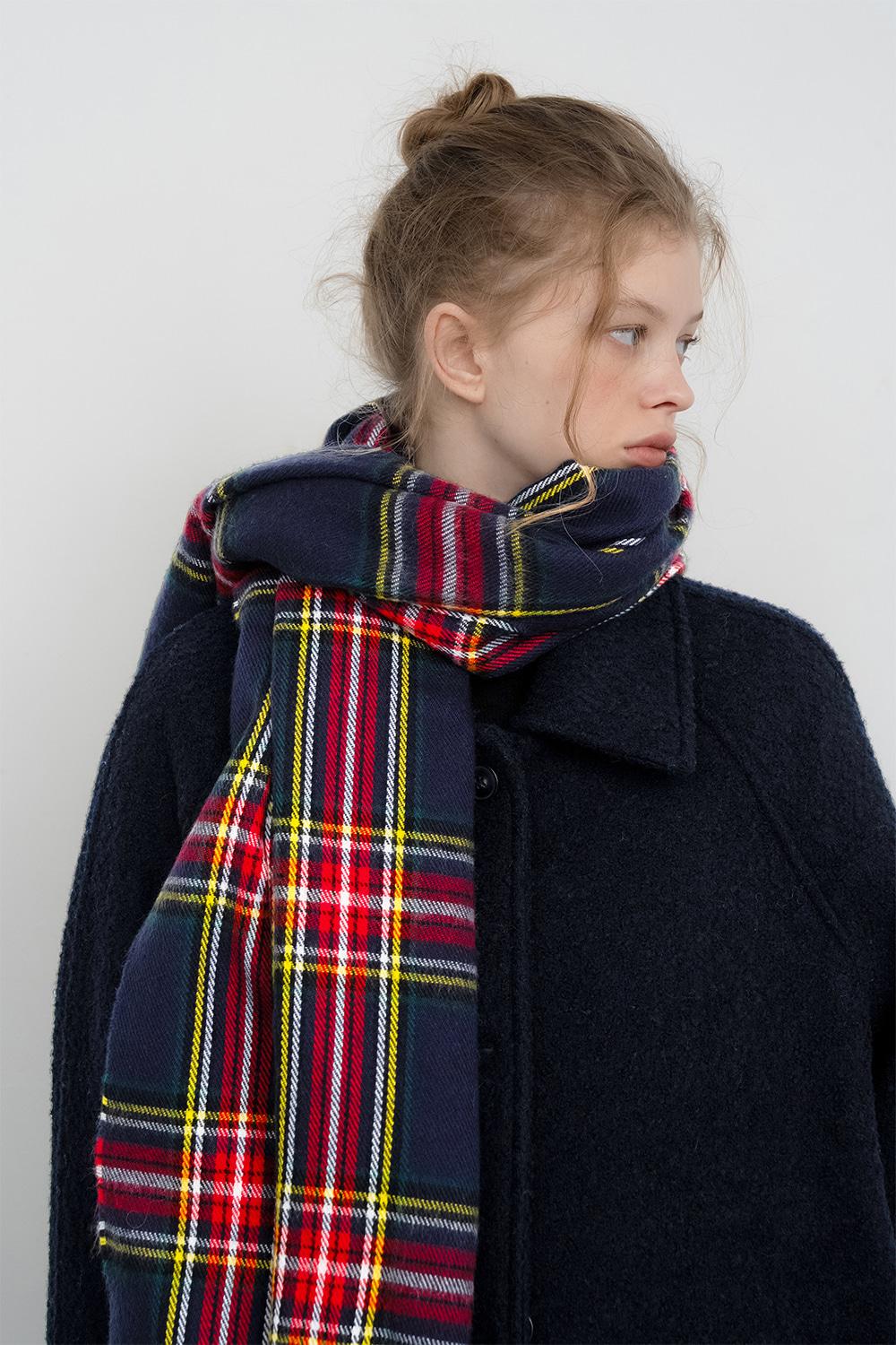 [exclusive] Check winter muffler_navy