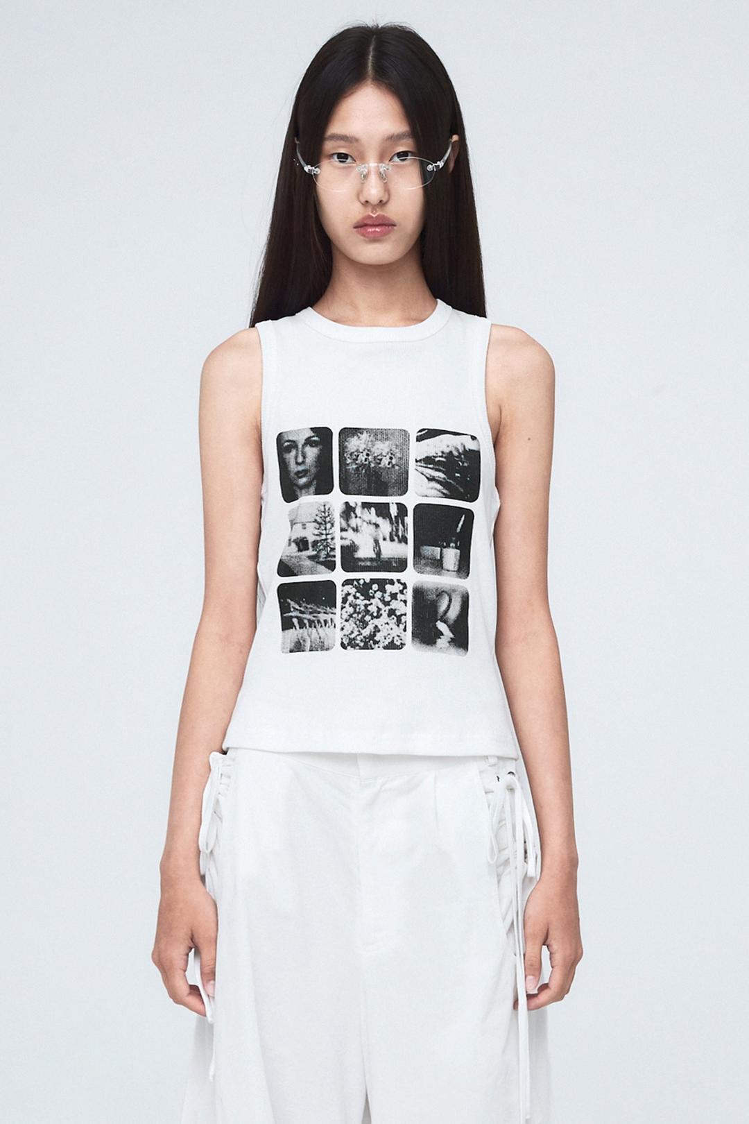 RIBBED BASIC SLEEVELESS WHITE