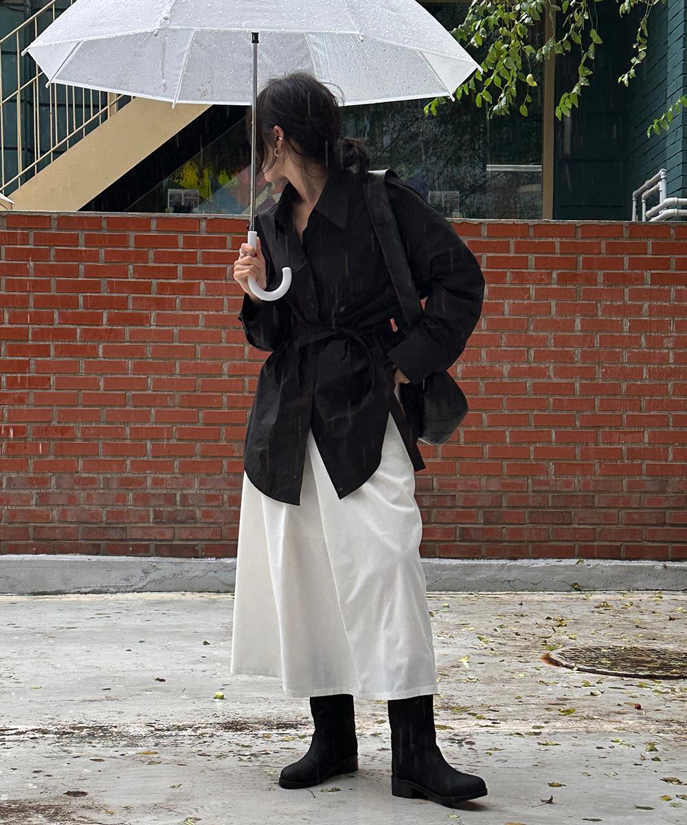 폴딩 핀턱 스커트 (ivory)(2colors)