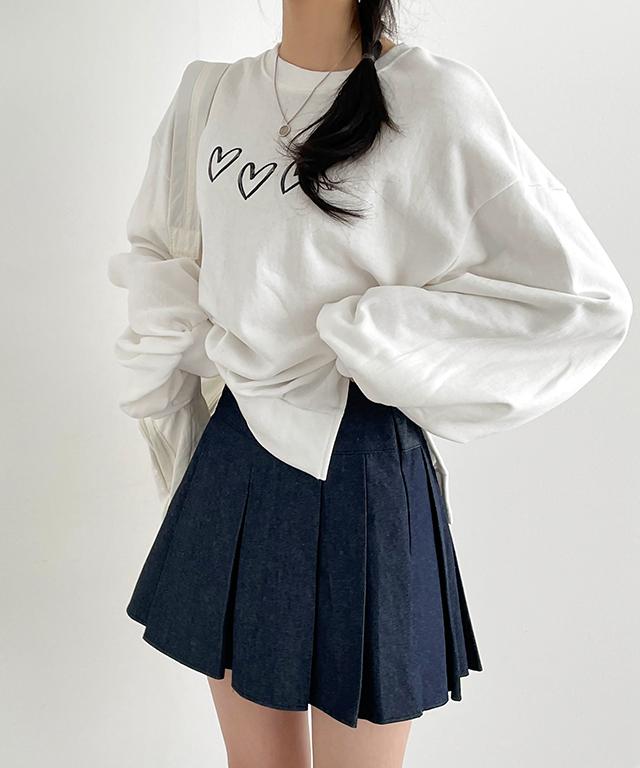 💖속바지내장💖 올댄 데님 플리츠 테니스 미니 스커트/ 봄 가을 데일리 10대 대학생 개강룩 데이트룩 뒷밴딩 주름 청 치마