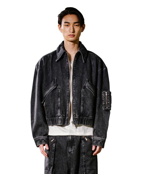M-ZIPPER JACKET / BLACK DENIM