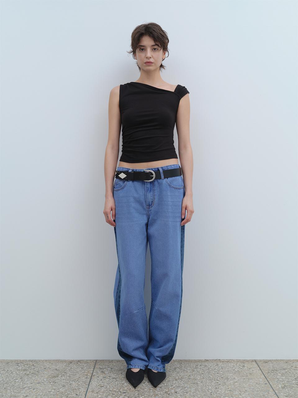 Washed Relaxed Balloon Jeans [Blue]
