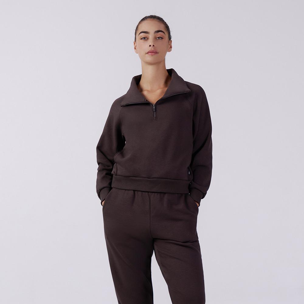 스트레치 플리스 스웻 카라 집업