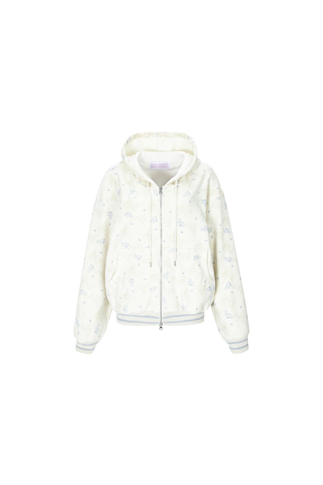 RABBIT fluffy hoodie cream