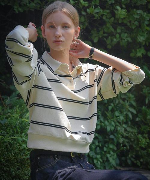 Double stripe collar MTM_Ivory