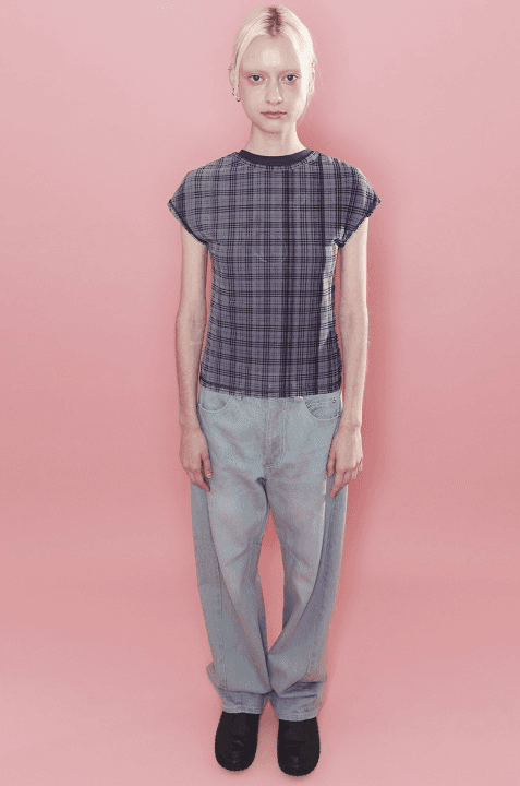 Silence Tartan  Mesh Tee
