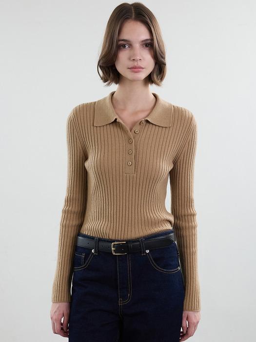 캐시 울 폴로 스웨터