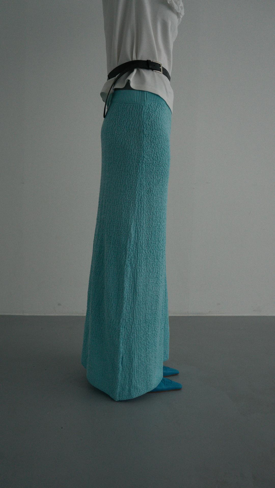 이알알 blue knit maxi skirt