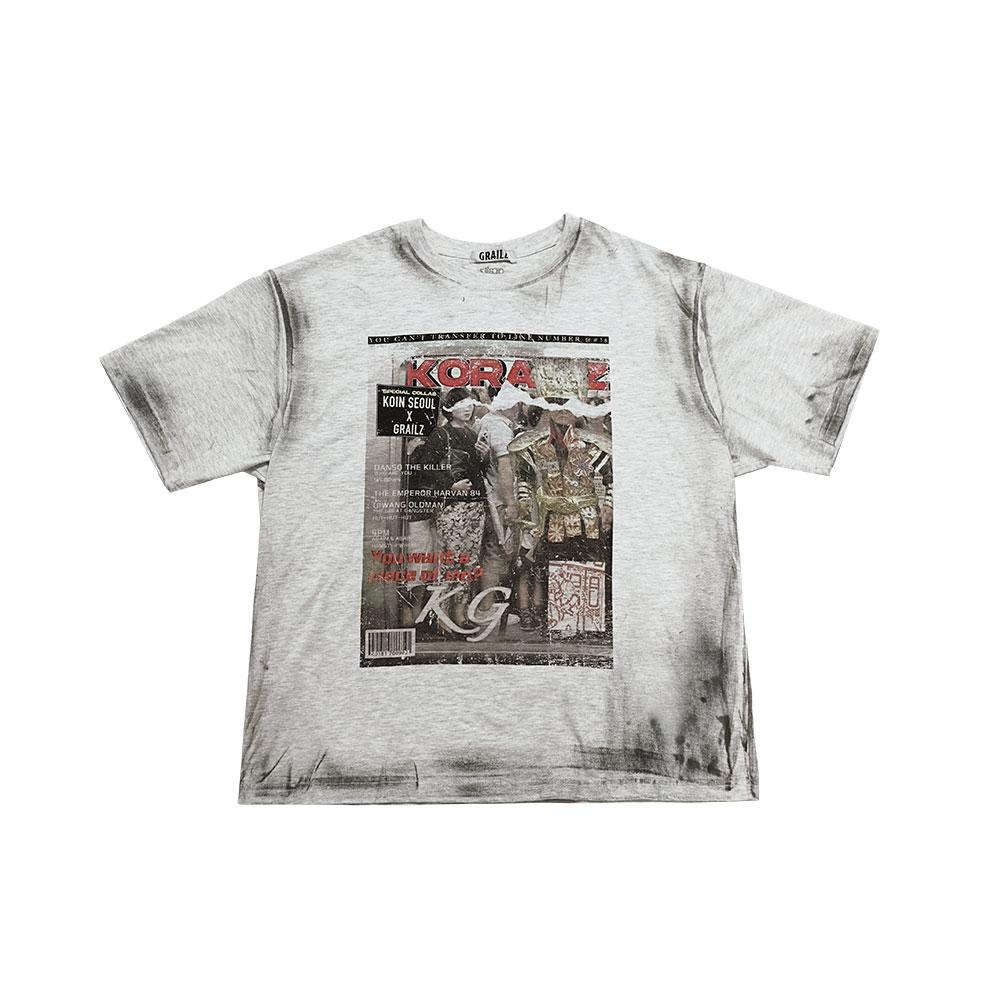 [GRAILZ X KOIN SEOUL] MAGAZINE T-SHIRTS [MELANGE GREY]