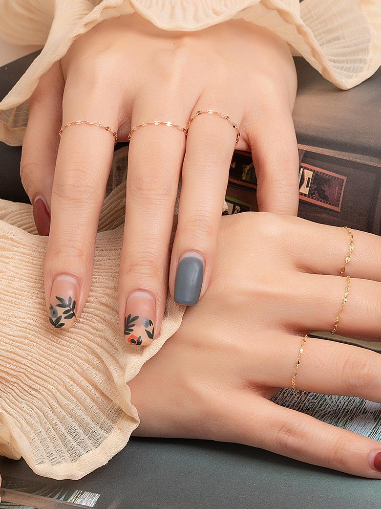 14k 타이니 아몬드 체인 반지