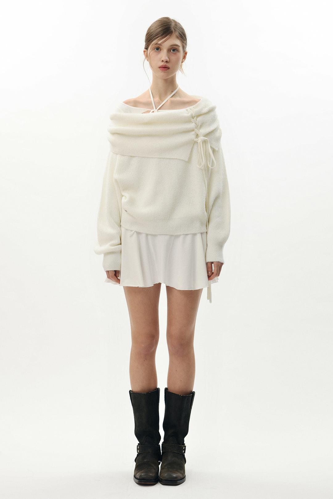 [12/12~] KAREN CORSET KNIT white