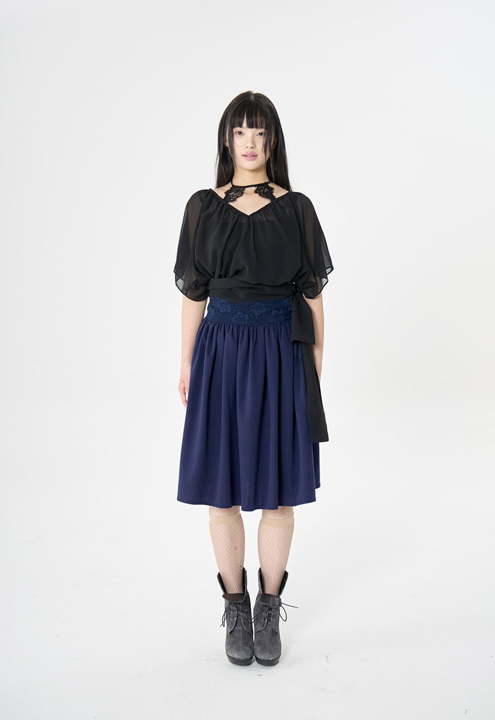 [BR] powder skirt in navy