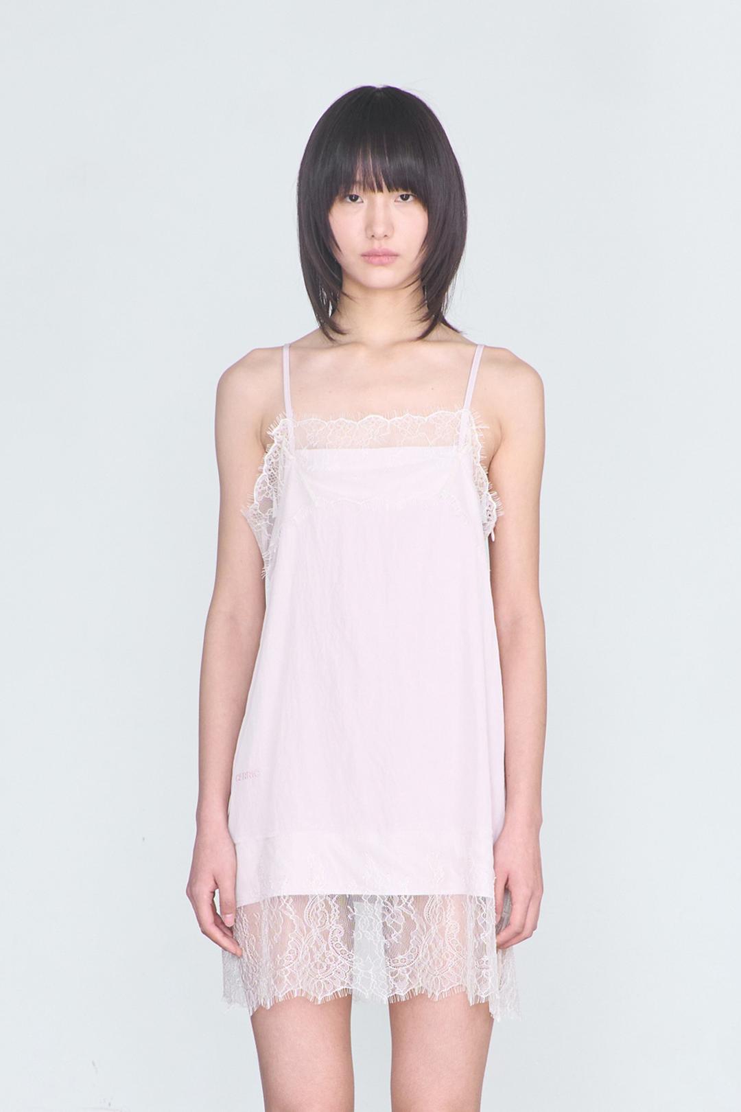 Lace Slip Dress _ Pink