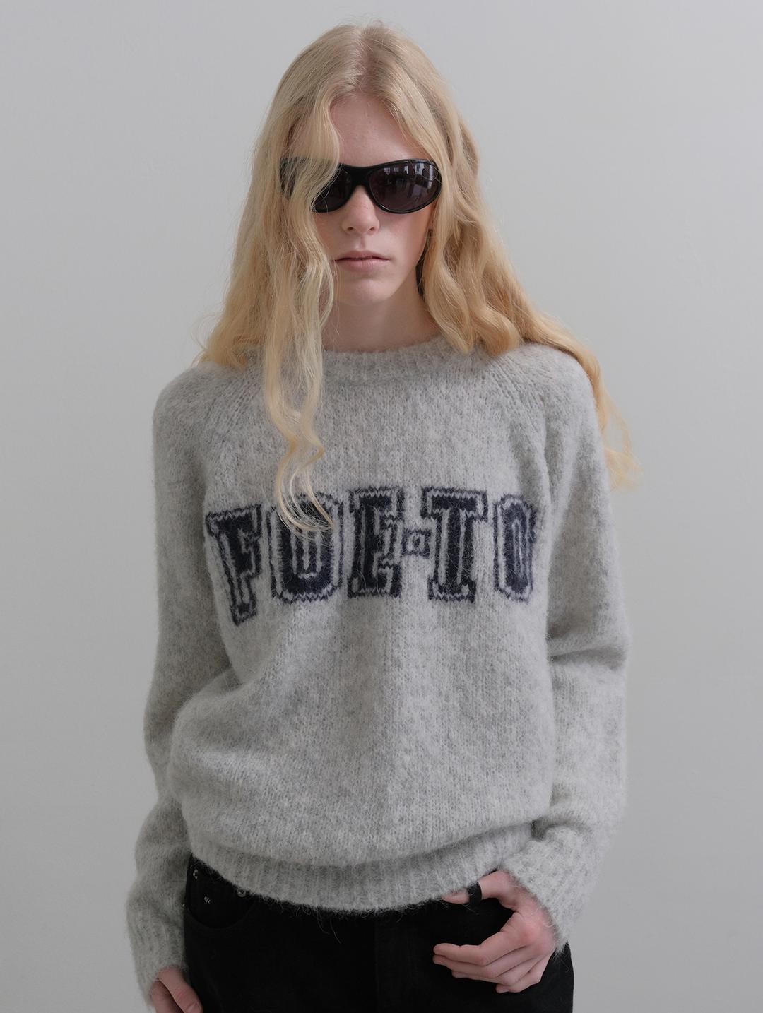 FOETO logo alpaca knit - grey