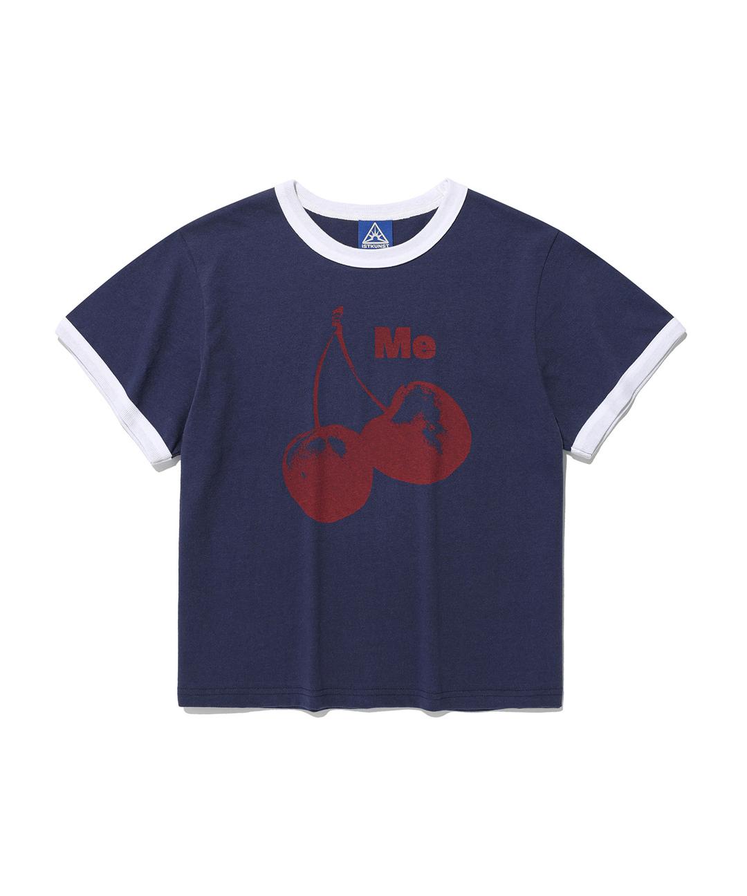 cherry crop ringer tee_navy