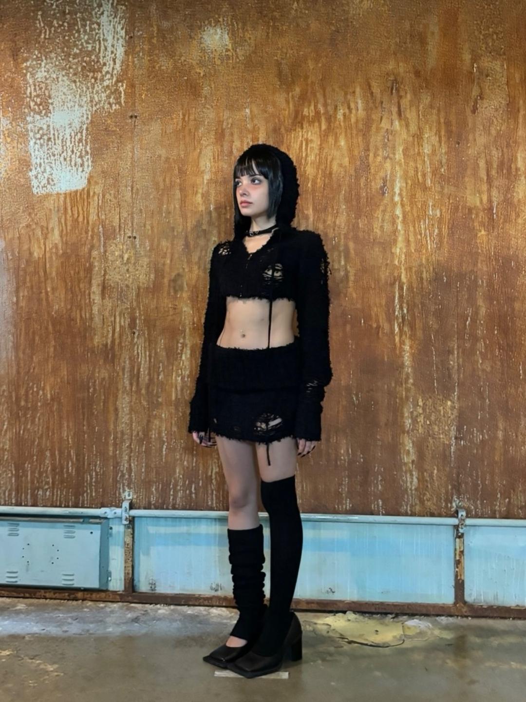 From knit skirt (Black)