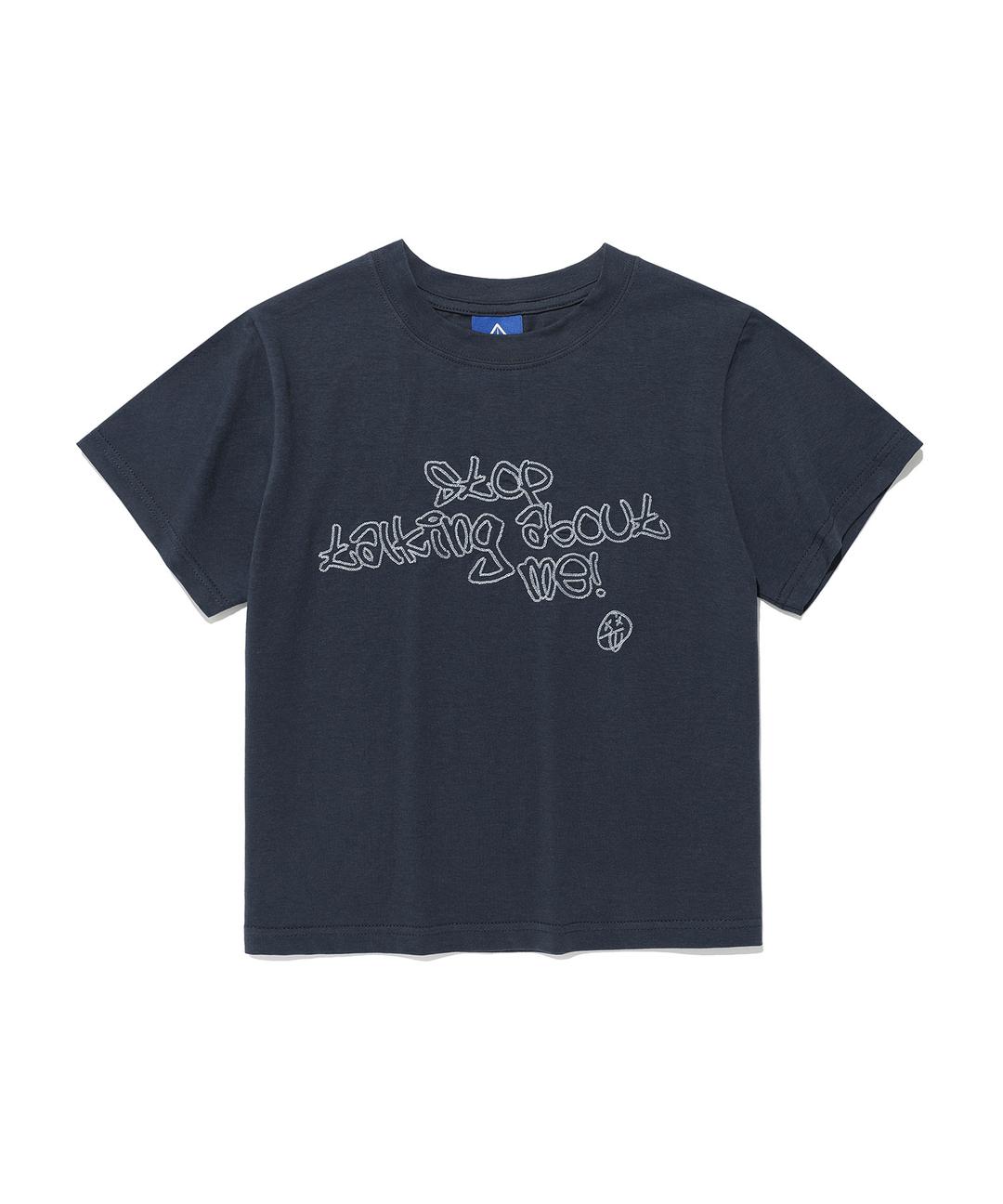 stop stitch crop tee_navy