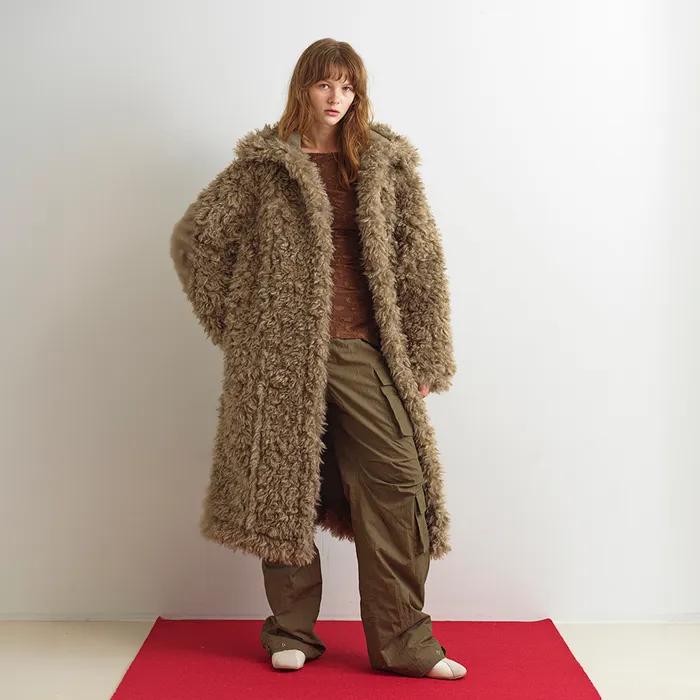 REVERSIBLE MUSTANG COAT - ASH BEIGE