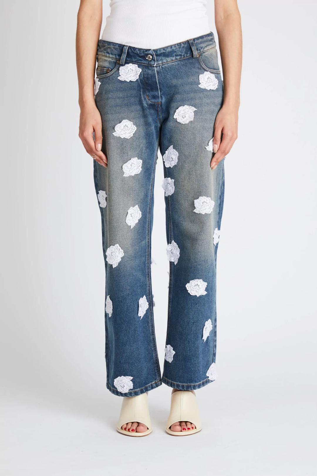 Jean W/lace Polka Dots