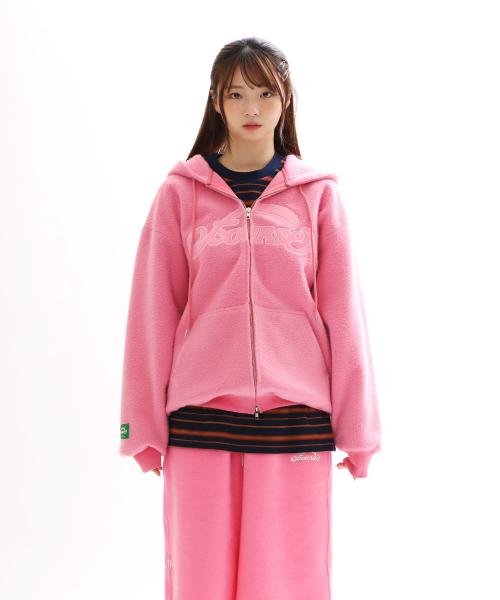 SERENE REVERSE HOODY ZIP_PINK